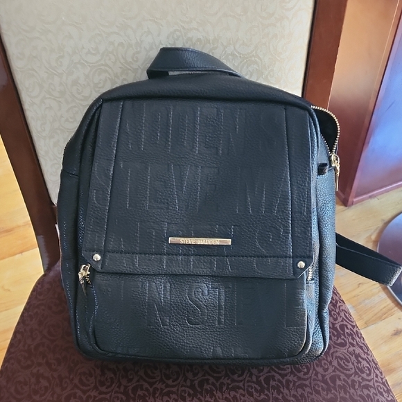 Steve Madden Handbags - Steve Madden Black and Gold Womens  Backpack